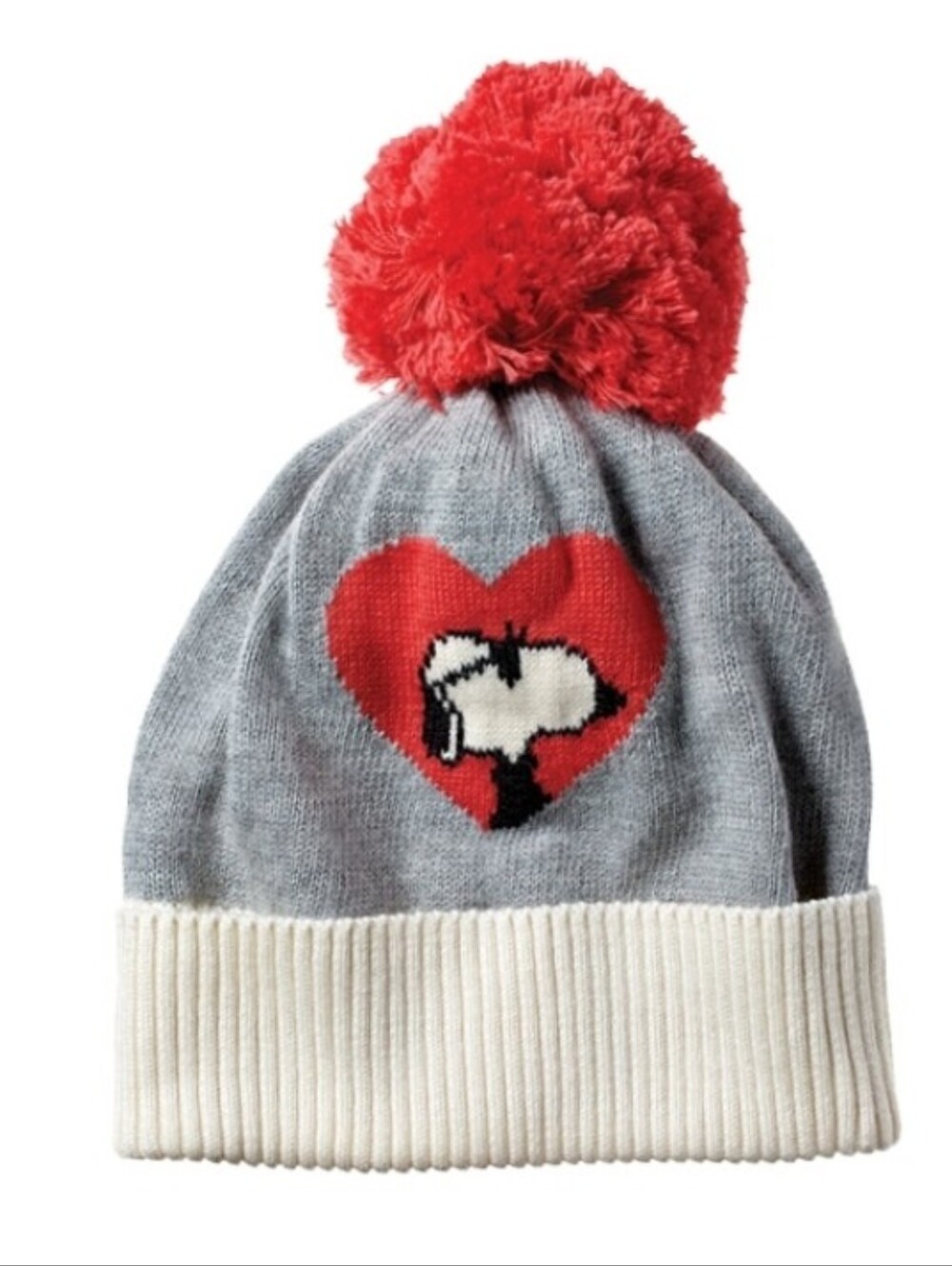 Baby Gap x Peanuts Snoopy Heart Grey Pom Pom Hat & Tights